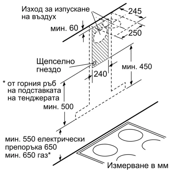 Вграден абсорбатор Bosch DWB67CM50