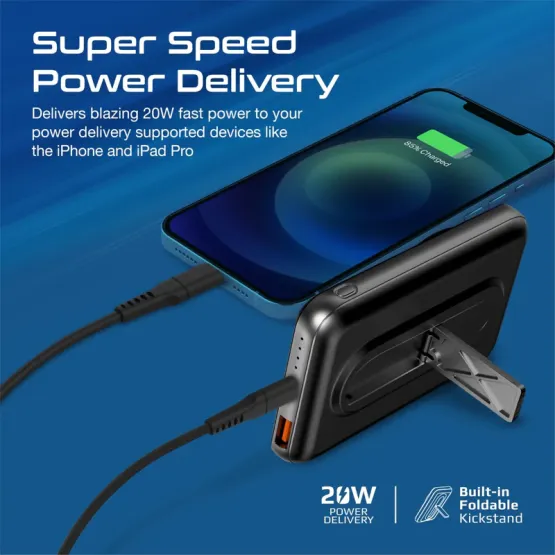 Външна батерия ProMate POWERMAG-10PRO PowerBank MagSafe Wireless 15W / 3.0 QC 10000mAh - Черна