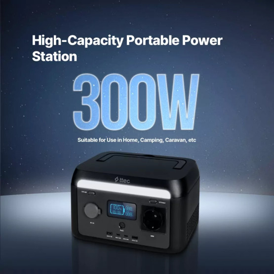 Зарядна станция ttec, Power Max, 64000 Маh, 300W, PowerStation, Черен