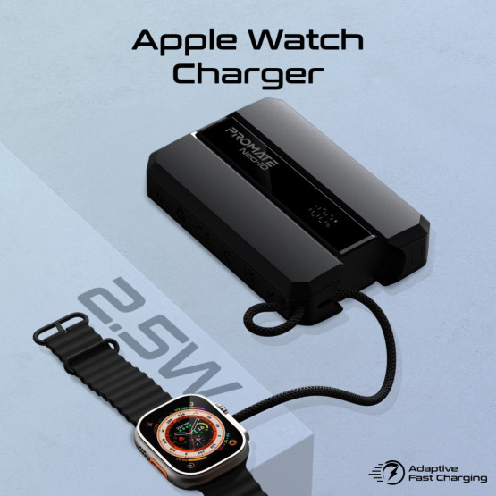 Външна батерия ProMate NEO-10.BLACK 10000mAh Power bank w/ 2.5W Apple Watch Charger, built-in USB-C Input/output Cable, 30W USB-C Input/