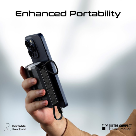 Външна батерия ProMate NEO-10.BLACK 10000mAh Power bank w/ 2.5W Apple Watch Charger, built-in USB-C Input/output Cable, 30W USB-C Input/