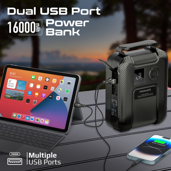 Стартер за акумулатор / външна батерия /Kompresor ProMate PATROLPACK, Jump Starter 16000mAh - Черен