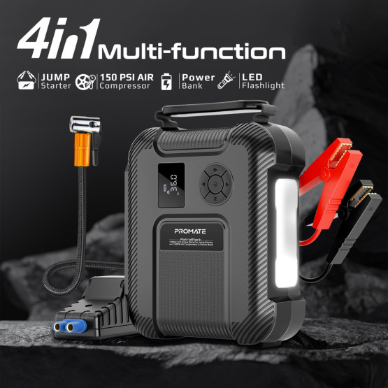 Стартер за акумулатор / външна батерия /Kompresor ProMate PATROLPACK, Jump Starter 16000mAh - Черен