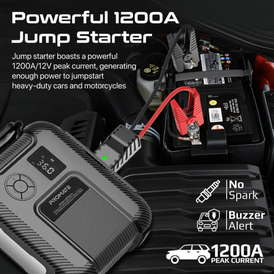 Стартер за акумулатор / външна батерия /Kompresor ProMate PATROLPACK, Jump Starter 16000mAh - Черен