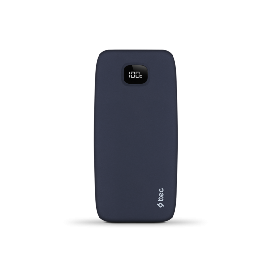 ttec ChargeUp Pro LCD 10.000mAh PD 20W Powerbank - Тъмно синя