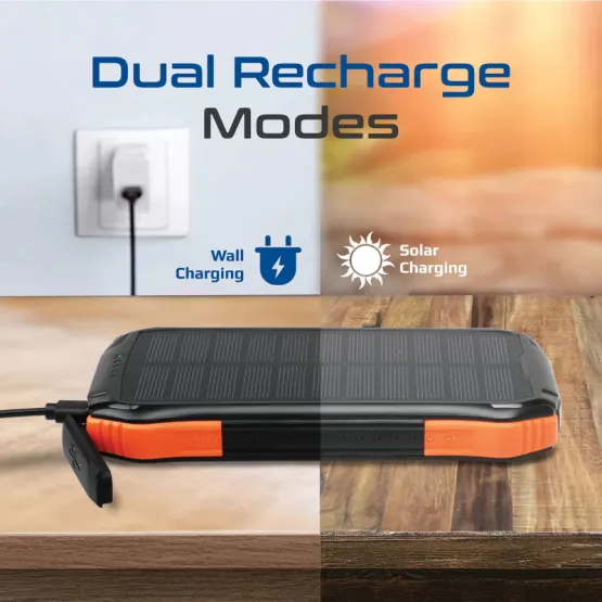 Външна батерия ProMate Solar PowerBank , Rugged, EcoLight 20W / 3.0 QC 5 in 1 10000mAh - Черна