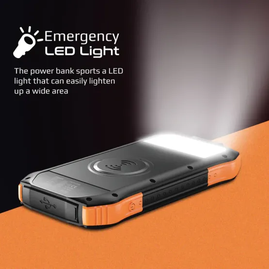 Външна батерия ProMate Solar PowerBank , Rugged, EcoLight 20W / 3.0 QC 5 in 1 10000mAh - Черна