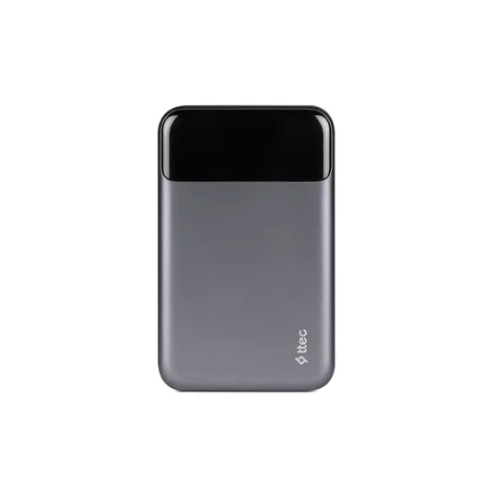 Външна батерия ttec ReCharger Pro LCD 20.000mAh PD 130W Powerbank S - Сива
