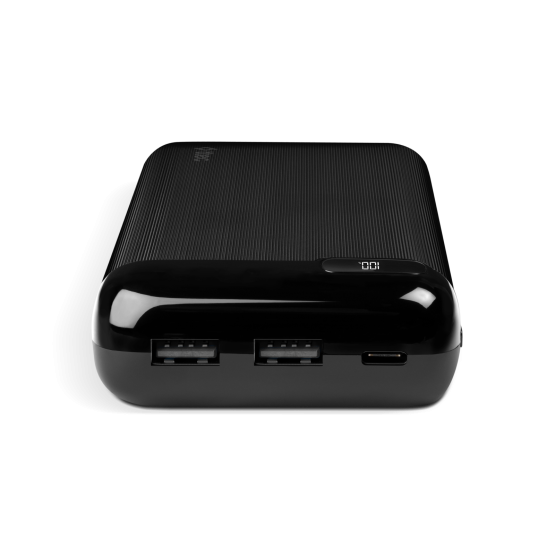 Външна батерия PowerSlim LCD 20.000 mAh Powerbank With USB-C Input/Output - Черна