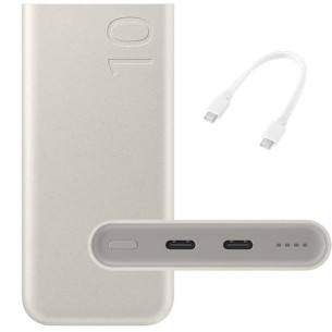 Външна батерия Samsung FastCharge Powerbank 2x USB-C 25W 10000mA - Бяла, EB-P3400XUE