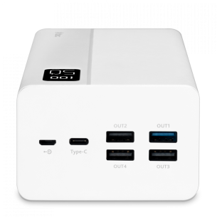 Външна батерия ttec ReCharger Mega LCD 50.000 mAh PD 20W Powerbank - Бяла