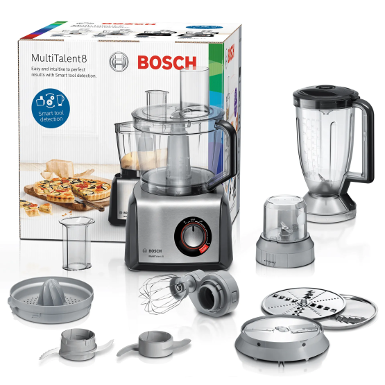 Кухненски робот Bosch MC812M844*** , 1250 W, Пластмасова купа 3,9 л за 750 g брашно + добавки