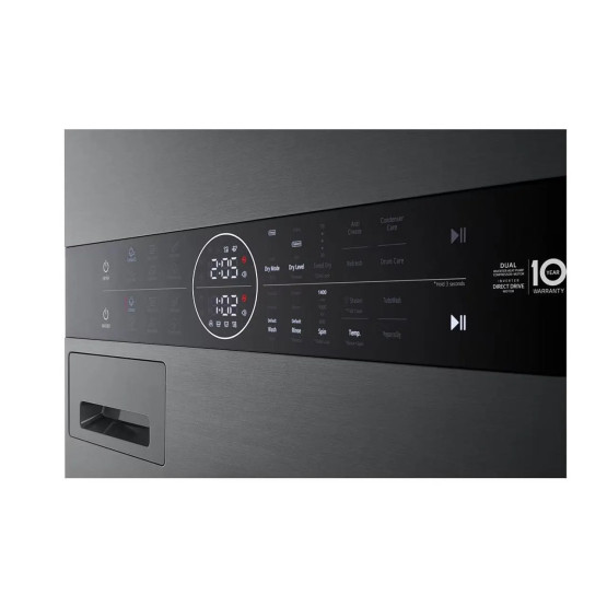 Пералня със сушилня LG WashTower WT1210BBF , 10 kg, 12.00 kg, 1400 об./мин., A , C , Черен