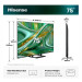 Телевизор Hisense 75E8S , 189 см, 3840x2160 UHD-4K , 75 inch, Mini LED , Smart TV , VIDAA