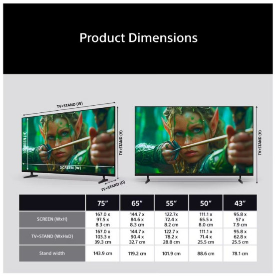 Телевизор Sony K65S25M2PB , 164 см, 3840x2160 UHD-4K , 65 inch, Android , LED , Smart TV